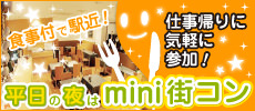 仕事帰りに気軽に参加!平日の夜は 街コンmini